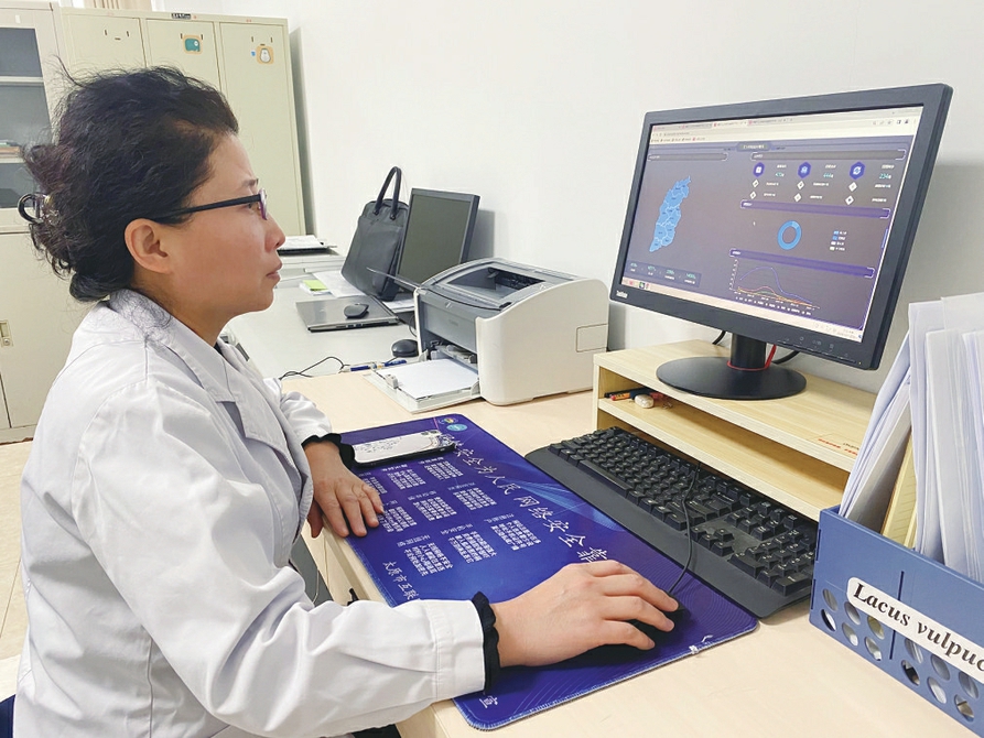 省婦幼保健院信息管理專家王麗燕對“云上婦幼”遠程醫療平臺進行實時數據監測與分析。